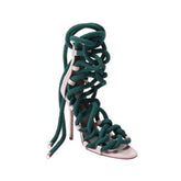 Lace Up High Heel Rope Sandals