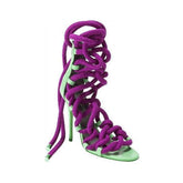 Lace Up High Heel Rope Sandals