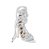Lace Up High Heel Rope Sandals