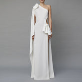 One Shoulder Cut Out Evening Dress Gown