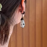 Flower And Drop Earrings - Pair