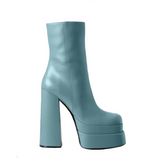 Block Heel Platform Ankle Boots