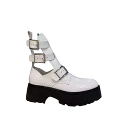 Buckled Cut Out Ankle Boots