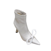 Bow High Heel Ankle Boots