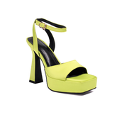 Ankle Strap Satin Platform Sandals