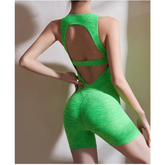 Yoga Pilates Backless Fitted Bodysuit Activewear