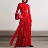 Fold Hem Maxi Evening Dress Gown