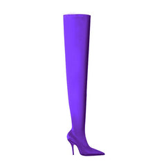 Super Pointed Toe Basic Over The Knee Sock Boots