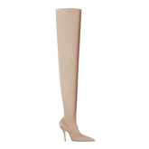 Super Pointed Toe Basic Over The Knee Sock Boots