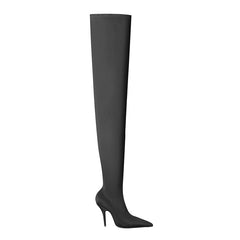 Super Pointed Toe Basic Over The Knee Sock Boots