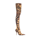 Super Pointed Toe Basic Over The Knee Sock Boots