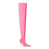 Super Pointed Toe Basic Over The Knee Sock Boots