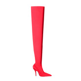 Super Pointed Toe Basic Over The Knee Sock Boots
