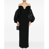 Off-Shoulder Puff Sleeves Evening Dress Gown