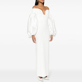 Off-Shoulder Puff Sleeves Evening Dress Gown
