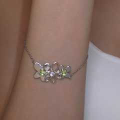 Diamante Flower Bracelet