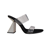 Diamante PVC Mules Sandals - 10.5cm