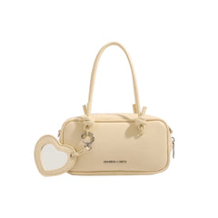 Heart Detailed Leather Tote Bag