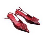 Asymmetric Kitten Heel Sandals