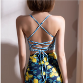 Yoga Pilates Lace Up Fitted Sports Bra