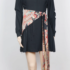 Printed Fringed Girdle Belt