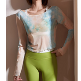 Yoga Pilates Gradient Color Fitted Fitness Top