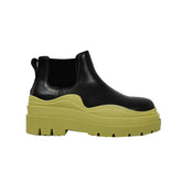 Bi-Color Leather Ankle Boots