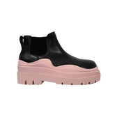 Bi-Color Leather Ankle Boots