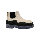 Bi-Color Leather Ankle Boots