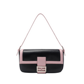 Metal Lock Bi-Color Cross Body Bag