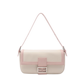 Metal Lock Bi-Color Cross Body Bag