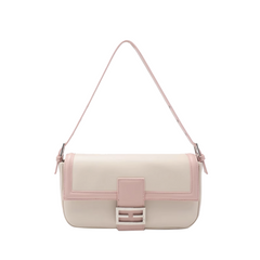 Metal Lock Bi-Color Cross Body Bag