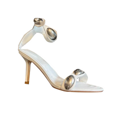 Metal Embellished Mid Heel Sandals