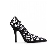 Diamante Cut Out High Heel Pumps