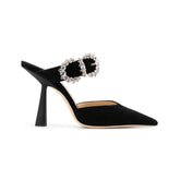 Diamante Buckled Mules Sandals