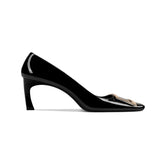 Buckled Mid Heel Pumps - 4.5cm