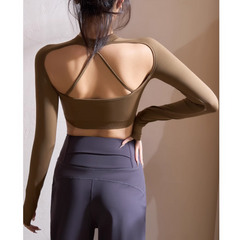 Yoga Pilates Backless Fitted Fitness Top