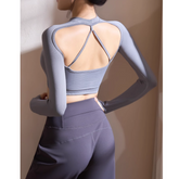 Yoga Pilates Backless Fitted Fitness Top