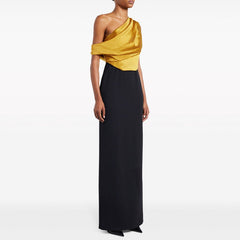Bi-Color Evening Dress Gown