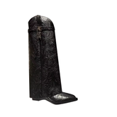 Lock Detailed Knee High Boots