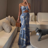 Cut Out Printed Maxi Dress