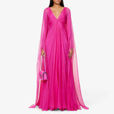 V Neck Maxi Evening Dress Gown