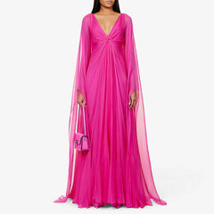 V Neck Maxi Evening Dress Gown