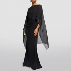 Cape Evening Dress Gown