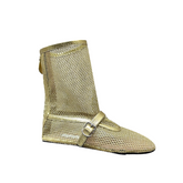 Buckled Mesh Ankle Boots