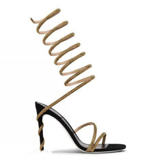 Diamante Wrap High Heel Sandals