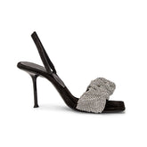 Diamante Mid Heel Sandals - 7cm