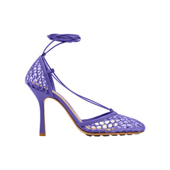 Lace Up Fishnet High Heel Sandals