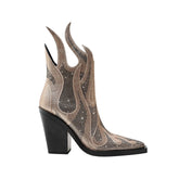 Diamante Block Heel Ankle Boots