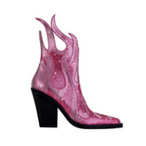 Diamante Block Heel Ankle Boots
